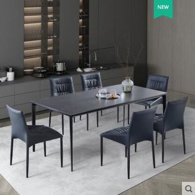 Nordic Light Luxury Minimalist โต๊ะรับประทานอาหารหินอ่อน Scratch Resistant