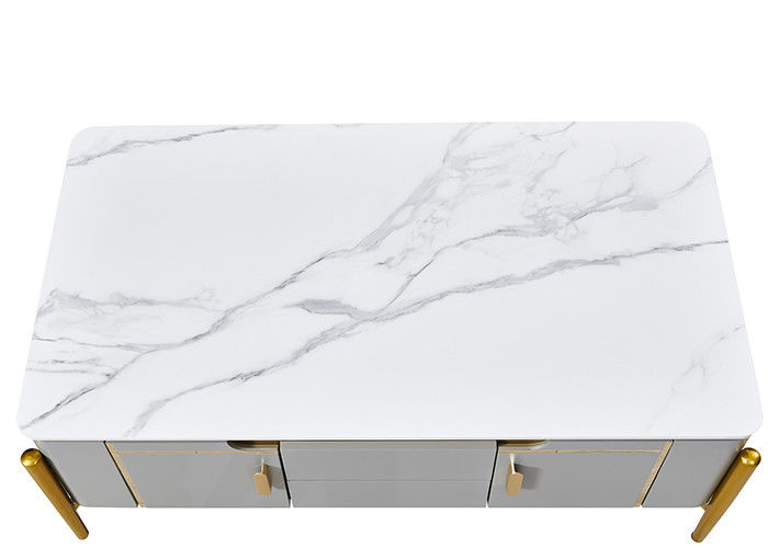 ISO18001 Marble Stone Slab TV Unit ชุดโต๊ะกาแฟ