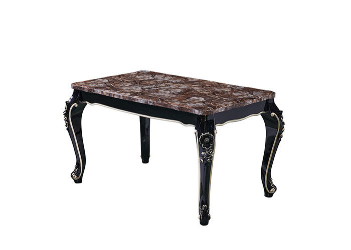 Retro Luxury Ebony ร้านอาหารสี่เหลี่ยมผืนผ้าโต๊ะหินอ่อน
