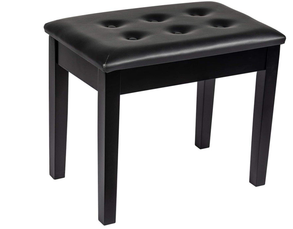 Duet Keyboard Odm เปียโนคู่พร้อมที่เก็บของเบาะนั่งแบบกว้าง Faux Leather Black