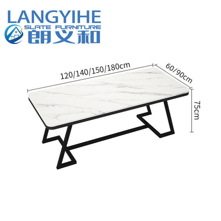 โต๊ะอาหารหินชนวน 140 ซม. โมเดิร์นอิตาลี Minimalist Luxury Metal