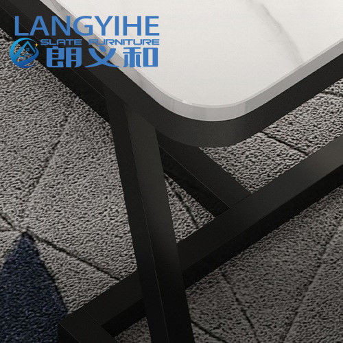 โต๊ะอาหารหินชนวน 140 ซม. โมเดิร์นอิตาลี Minimalist Luxury Metal