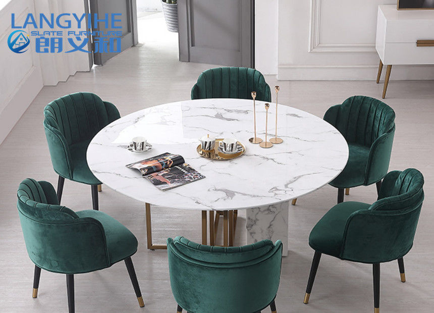 Minimalist Home Odm Circle โต๊ะรับประทานอาหารหินอ่อนผสมผสานความสูง 75 ซม. นอร์ดิก