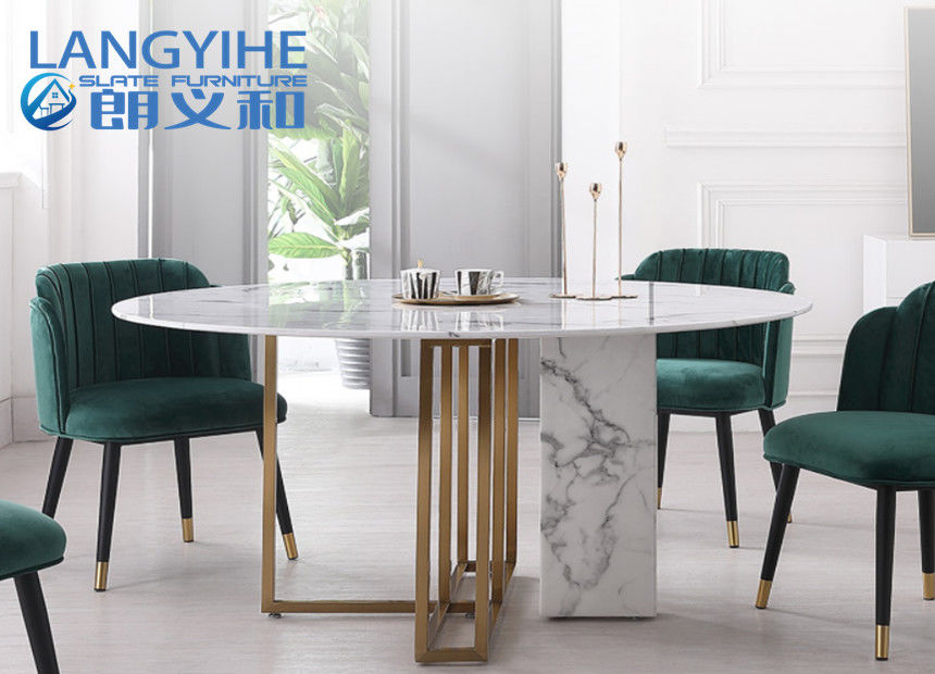 Minimalist Home Odm Circle โต๊ะรับประทานอาหารหินอ่อนผสมผสานความสูง 75 ซม. นอร์ดิก