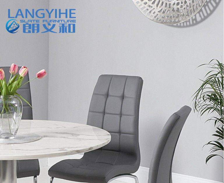 โต๊ะรับประทานอาหารหินอ่อน Oem Odm Circle สีขาว 120cm