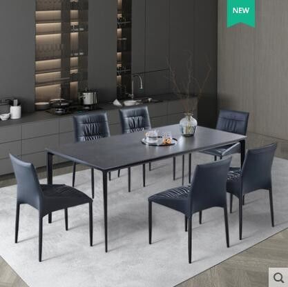 Nordic Light Luxury Minimalist โต๊ะรับประทานอาหารหินอ่อน Scratch Resistant
